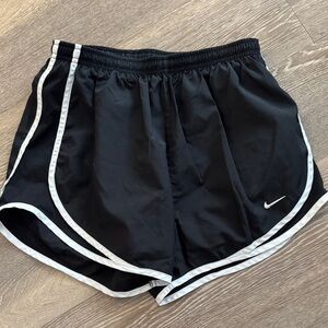 Nike Women's Dri fit Black and White Athletic Shorts